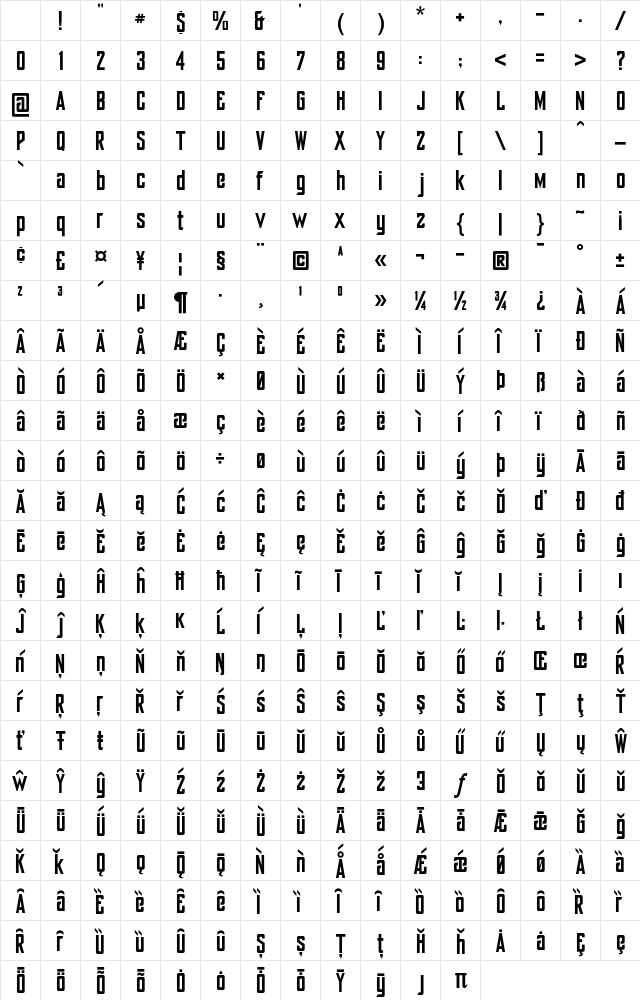 yorkbailehill Regular Character Map