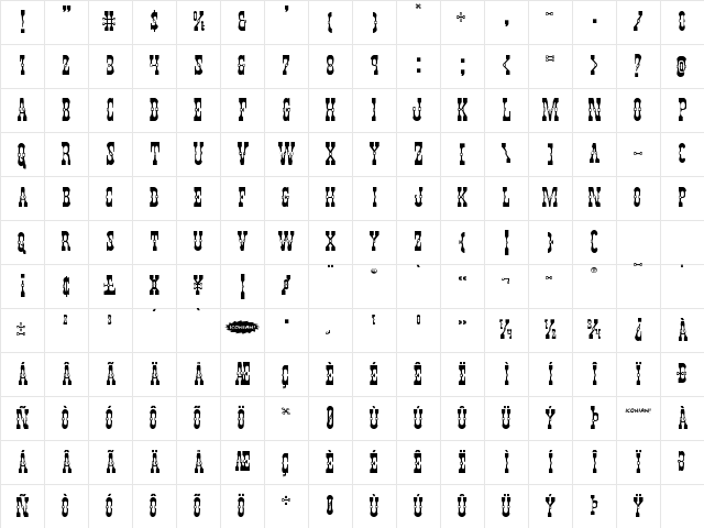 Younger Brothers Expanded Expanded Character Map