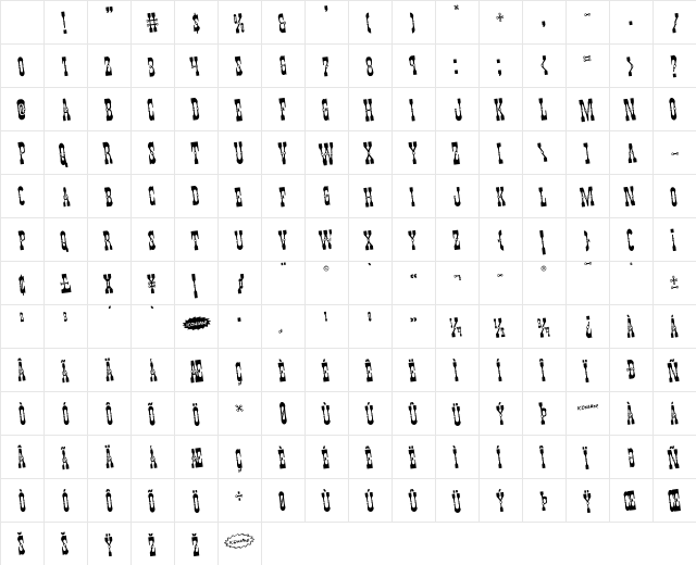 Younger Brothers Rotated Regular Character Map