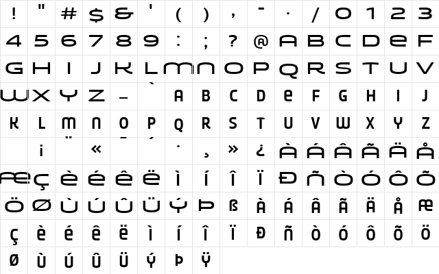 YounionOne FY Regular Character Map
