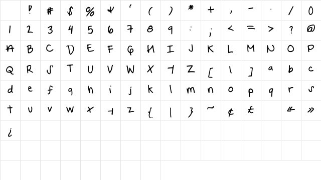 YourForever Medium Character Map YourForever Medium Character Map