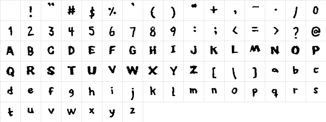 Youthquake Regular Character Map Youthquake Regular Character Map