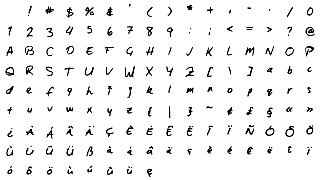 ZacharyBinx Medium Character Map ZacharyBinx Medium Character Map