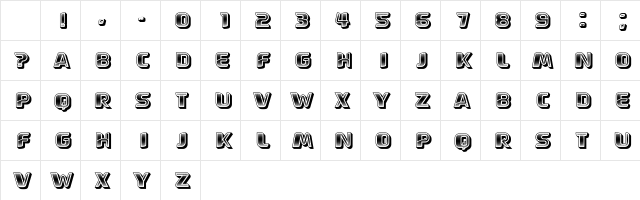 Zagreb Regular Character Map