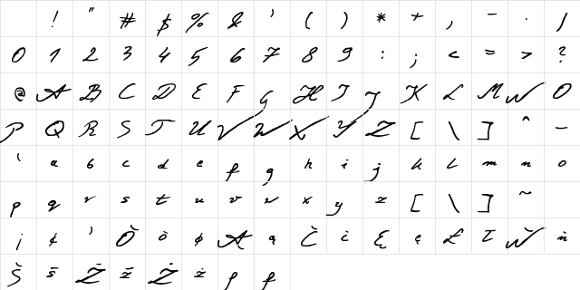 zai Wacky Bruce Regular Character Map zai Wacky Bruce Regular Character Map