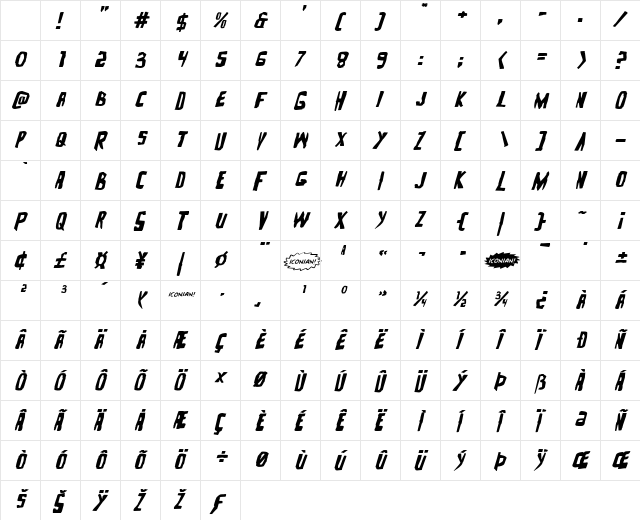 Zakenstein Expanded Italic Expanded Italic Character Map Zakenstein Expanded Italic Expanded Italic Character Map