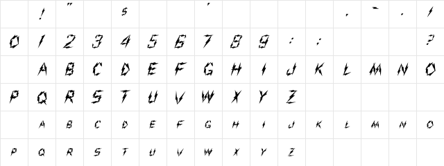 ZAP Normal Character Map ZAP Normal Character Map