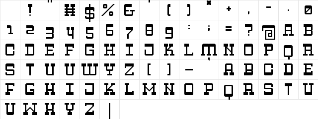 Zapadni Capitals Regular Character Map