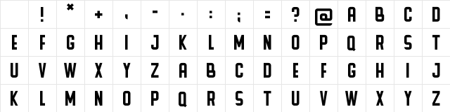 ZAPPAT Black Character Map