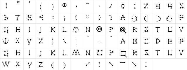 Zarrow Regular Character Map