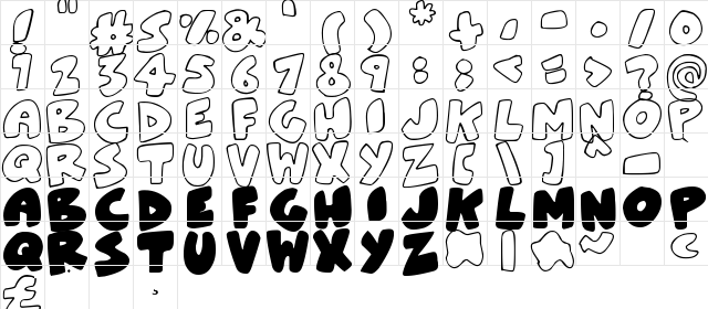 ZeBrA bLoBs Regular Character Map ZeBrA bLoBs Regular Character Map