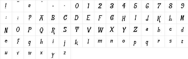 Zeist Oblique Character Map