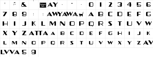 Zephyr Regular Character Map