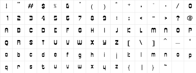 Zipper Regular Character Map