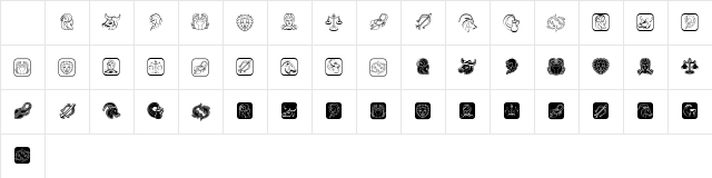 Zodiac Signs Regular Character Map Zodiac Signs Regular Character Map