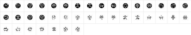 Zodiac Normal Character Map