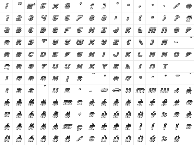 Zoom Runner Chrome Italic Italic Character Map