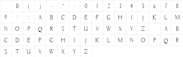 ZoysiaCaps Normal Character Map