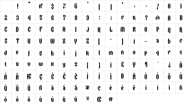ztorm eYe/FS Regular Character Map ztorm eYe/FS Regular Character Map