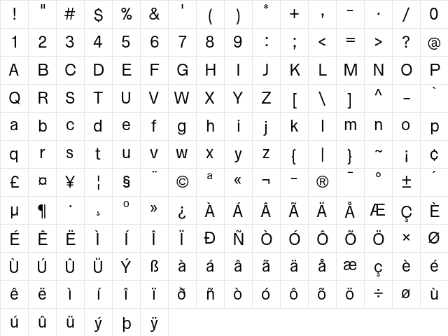 Zwizz Regular Character Map Zwizz Regular Character Map