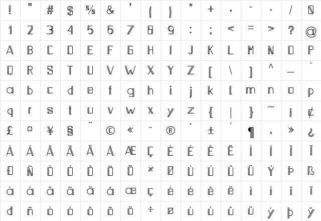 Walterson Regular Character Map Walterson Regular Character Map