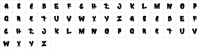 FLAREUPS Regular Character Map FLAREUPS Regular Character Map