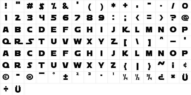 A New Hope Regular Character Map