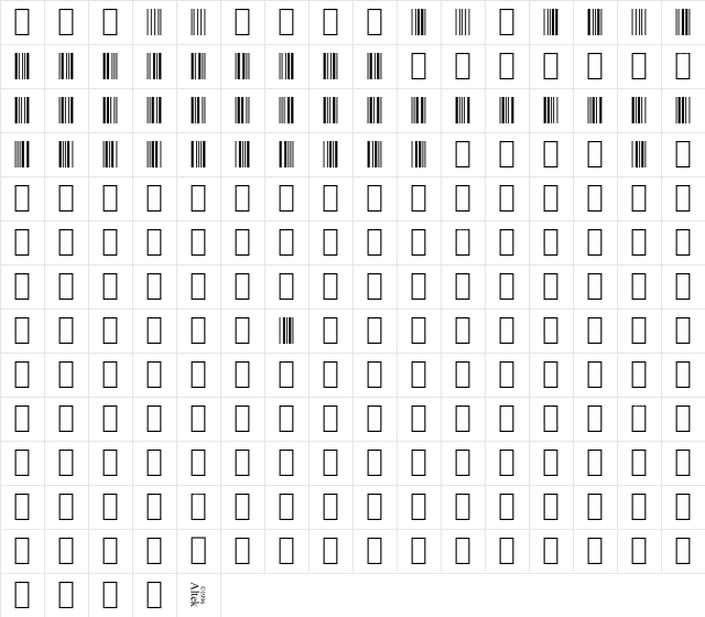 ABC Code 39 regular Regular Character Map