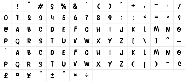 Duck Come Regular Character Map Duck Come Regular Character Map