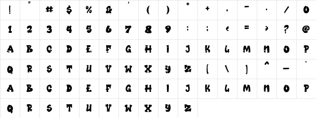 Boom Boom Regular Character Map Boom Boom Regular Character Map