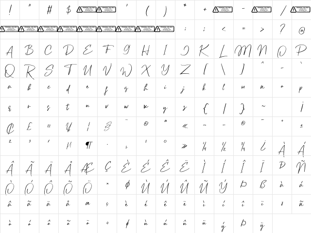 Enterlight PERSONAL USE ONLY! Regular Character Map Enterlight PERSONAL USE ONLY! Regular Character Map