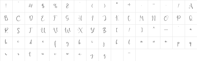 sallea Regular Character Map sallea Regular Character Map