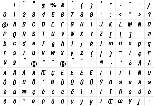 Elephant Medium Italic Character Map Elephant Medium Italic Character Map