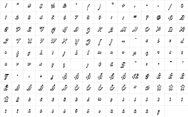 GilliesGotShaDRo1 Regular Character Map