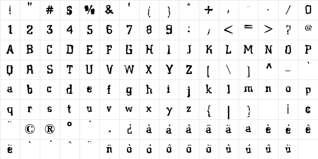 Zooloo Regular Character Map Zooloo Regular Character Map