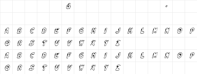 Elwood-Italic A Character Map