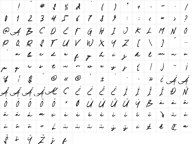 Pentecoste Demo Regular Character Map Pentecoste Demo Regular Character Map