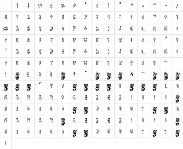 Fuente Jalisco Regular Character Map