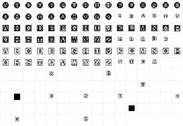 JugendstilCaps Regular Character Map JugendstilCaps Regular Character Map