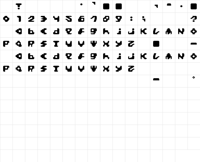 Paccer Regular Character Map