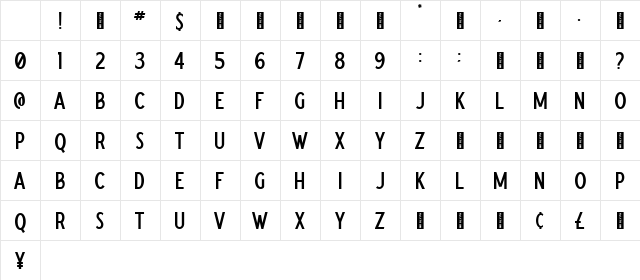 Cemoro Regular Character Map
