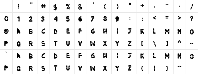Ninjos Regular Character Map Ninjos Regular Character Map