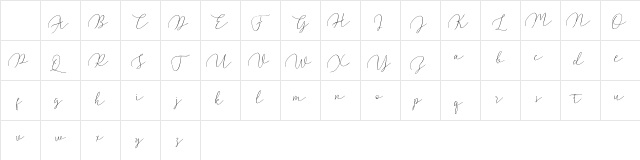 Walty Script Regular Character Map