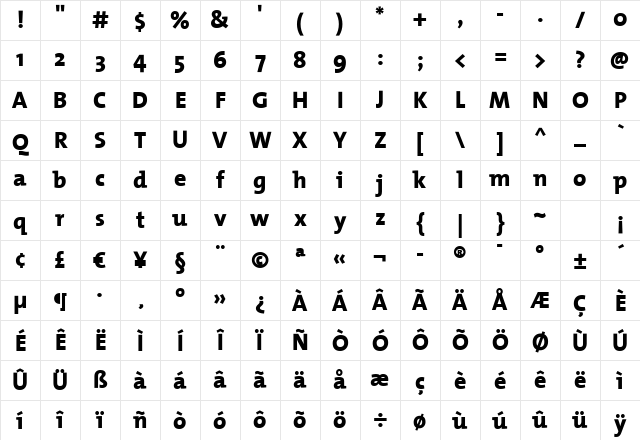 TheMix ExtraBold Character Map TheMix ExtraBold Character Map