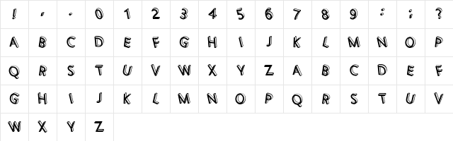 3D Letters Shadow Inverted Regular Character Map