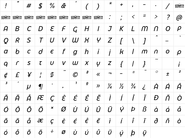 Eastman Grotesque Alt Trial Medium Italic Character Map Eastman Grotesque Alt Trial Medium Italic Character Map