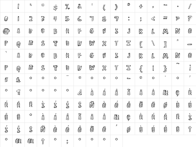 Flyerfonts Regular Character Map