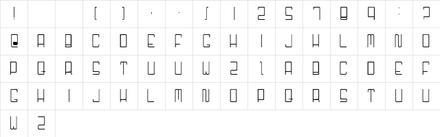 Niner Regular Character Map Niner Regular Character Map