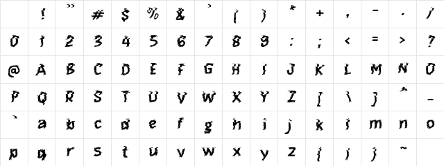 f Frelly Regular Character Map