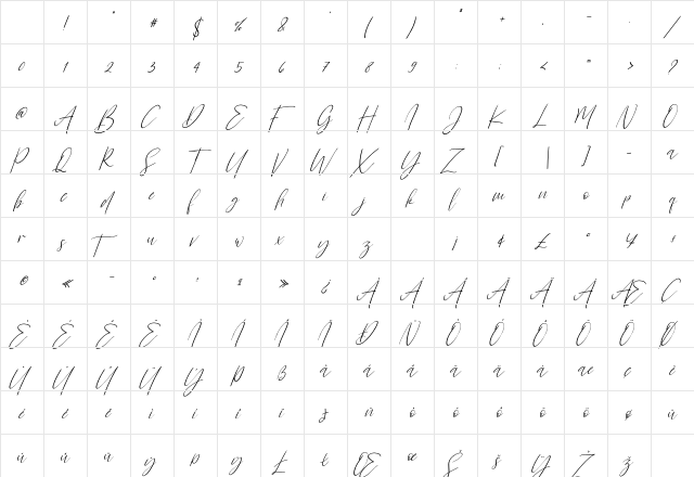 Sanflorida Italic Regular Character Map Sanflorida Italic Regular Character Map
